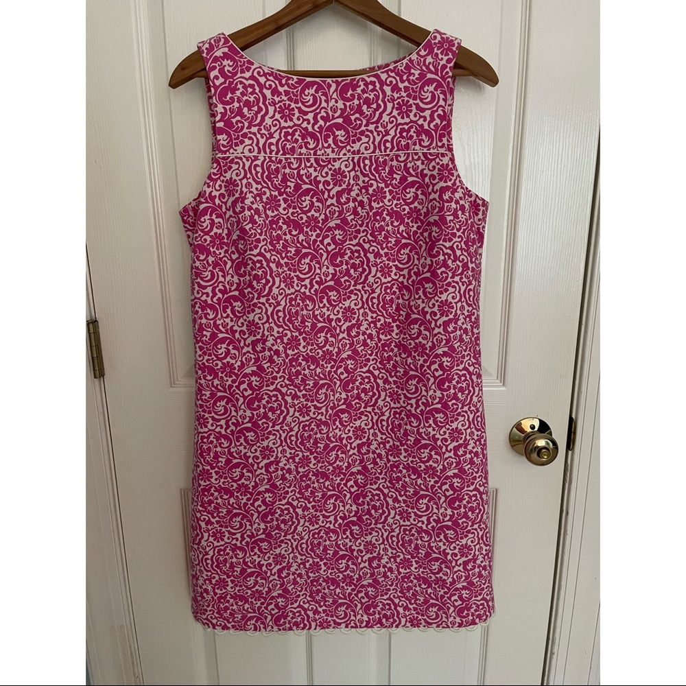Lilly Pulitzer loop Trim White Label Shift Dress 10
